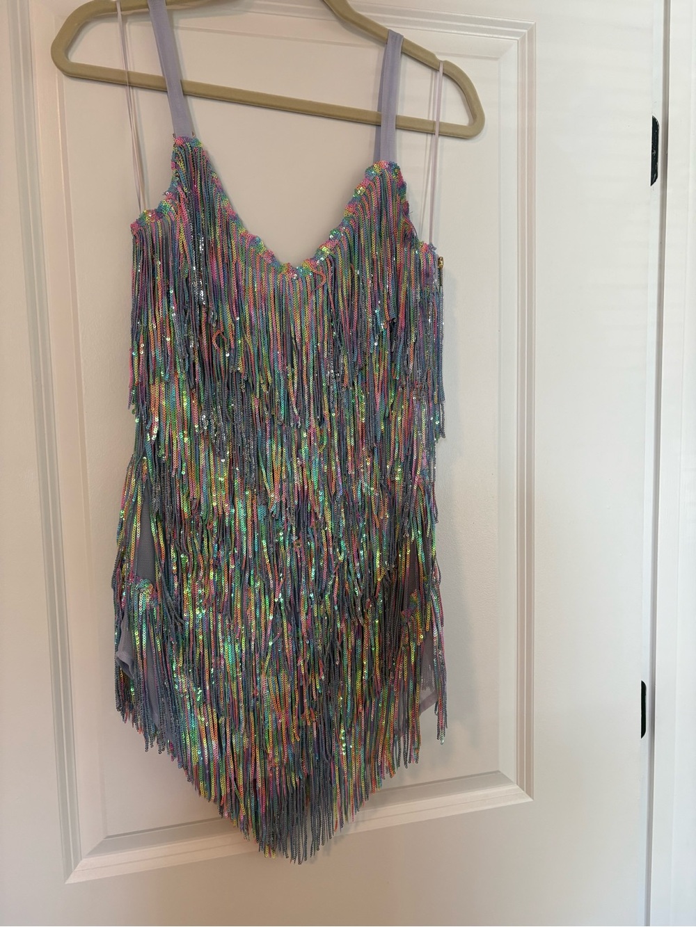 Lavender Sequin Fringe Dress